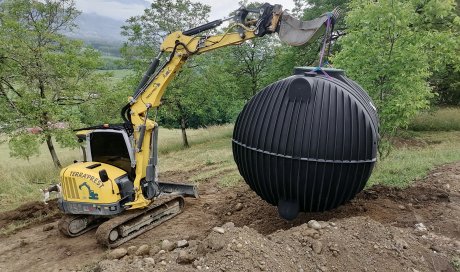 TERRA'PREST, assainisseur et terrassier entre Grenoble et Chambéry : Installation d'une cuve de récupération d'eau de pluie dans un terrain à Froges